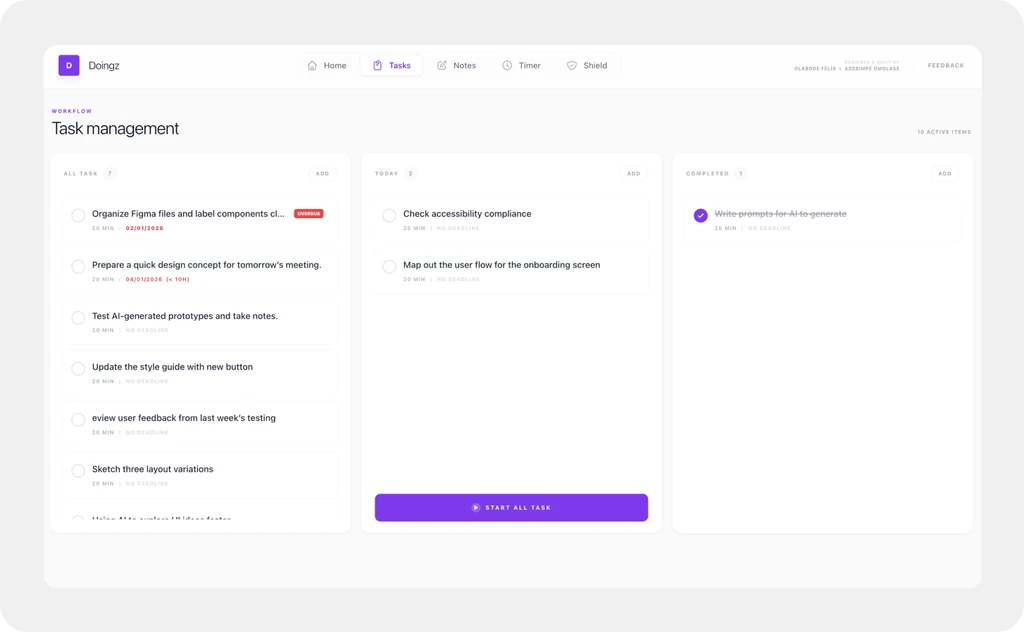 Doingz — task management