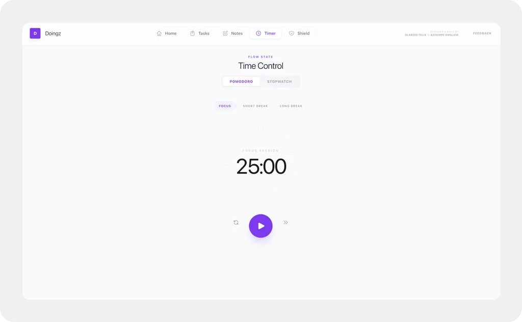 Doingz — focus timer